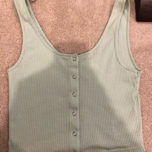 Mint button down tank top